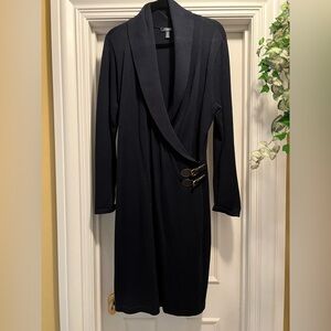 Sweater dress Navy Chaps Cozy Warm Wrap Look